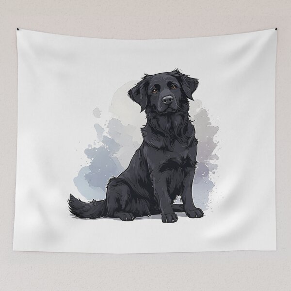 Item preview, Black Golden Retriever Sitting – Elegant Watercolor Dog Illustration designed and sold by Karolina’s Cozy Creations.