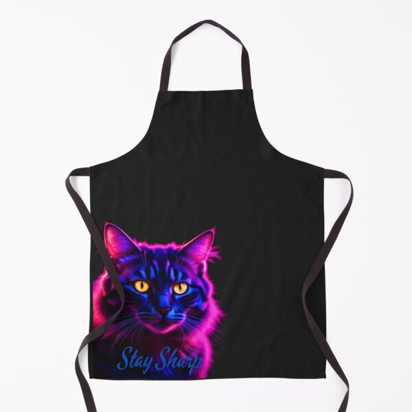 Item preview, Neon Cyberpunk Cat Stay Sharp Design designed and sold by DigitalFlowNest.