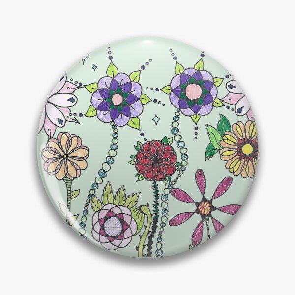 Item preview, Geometric Meadow - Hand Drawn and Spirograph Flowers designed and sold by AJPrettyObscene.