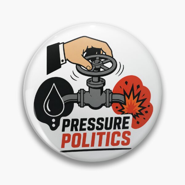 Item preview, Pressure Politics – Oil War Strategy Minimal Sticker designed and sold by ZibiArt.