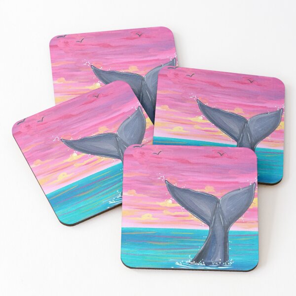 Item preview, Whale Tail Sunset Ocean Painting designed and sold by VishuShier.