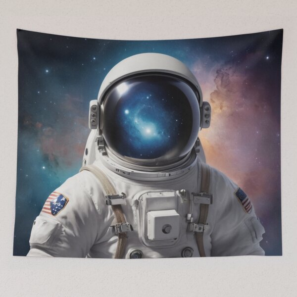 Item preview, Cosmic American Astronaut with Galaxy Helmet designed and sold by GenesisArtis.