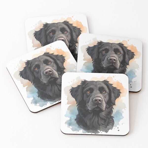 Item preview, Black Golden Retriever Close-Up – Watercolor Dog Portrait Illustration designed and sold by Karolina’s Cozy Creations.