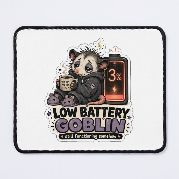 Item preview, Low Battery Goblin Still Functioning Somehow Funny Coffee designed and sold by ymzartnft44.