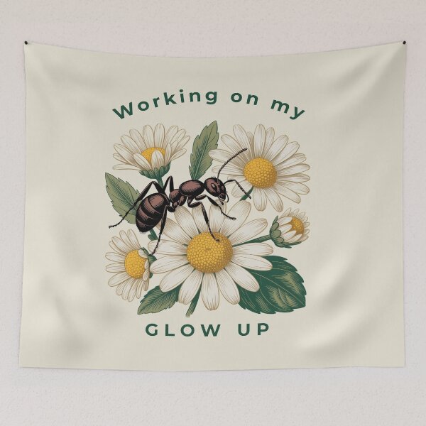 Item preview, Working On My Glow Up Vintage Ant Daisy Botanical Art designed and sold by AlexandraSand.