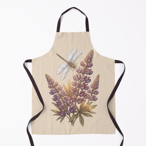 Aperçu de l'œuvre Illustration vintage de lupins et de libellules créée et vendue par MythicCotton.