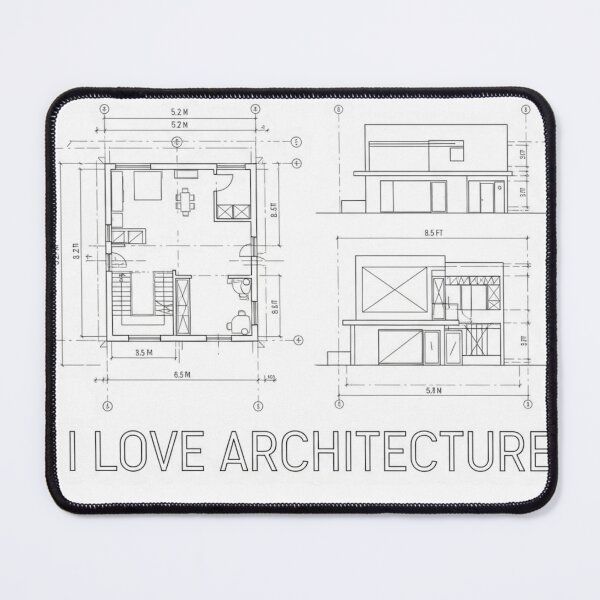 Item preview, Architecture Blueprint Style I Love Architecture Sticker designed and sold by Modefissi.