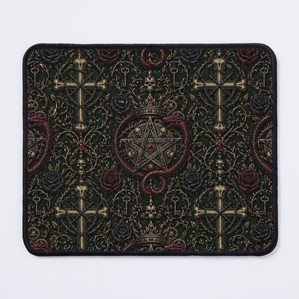 Item preview, Dark Academia Alchemist's Seal - Gothic Pentagram & Dragon Pattern designed and sold by cabuks.