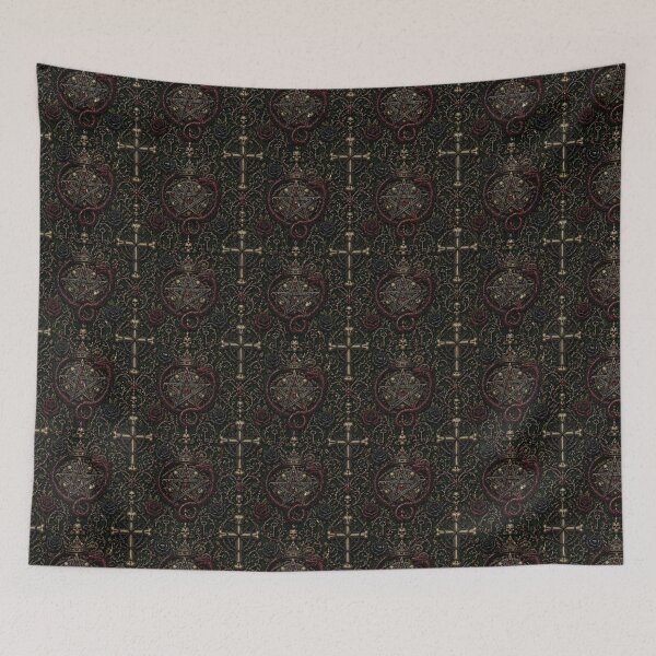 Item preview, Dark Academia Alchemist's Seal - Gothic Pentagram & Dragon Pattern designed and sold by cabuks.