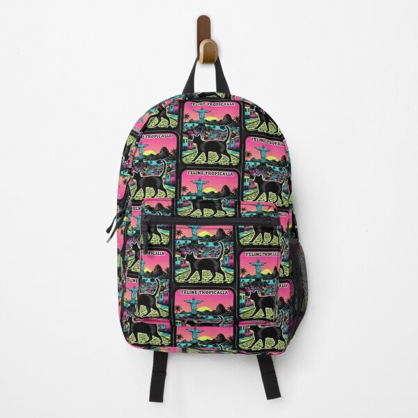 Item preview, "Feline Tropicalia" Neon Rio de Janeiro Black Cat Travel Art designed and sold by Cipher & Soul.