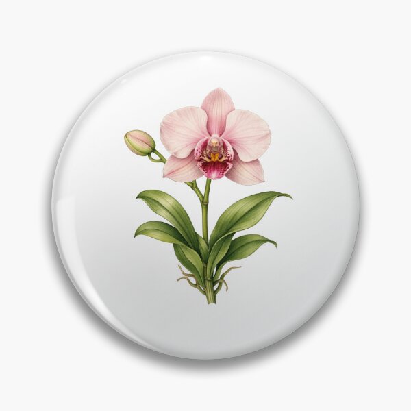 Item preview, Single Orchid Study – Vintage Botanical Illustration designed and sold by Joyfulfabric.