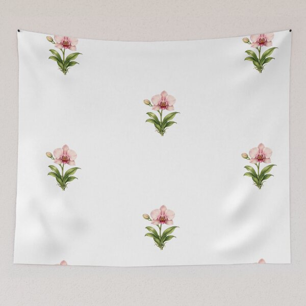 Item preview, Single Orchid Study – Vintage Botanical Illustration designed and sold by Joyfulfabric.