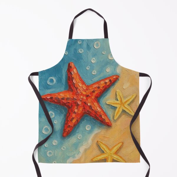 Item preview, Starfish on Sandy Shore Coastal Painting designed and sold by VishuShier.