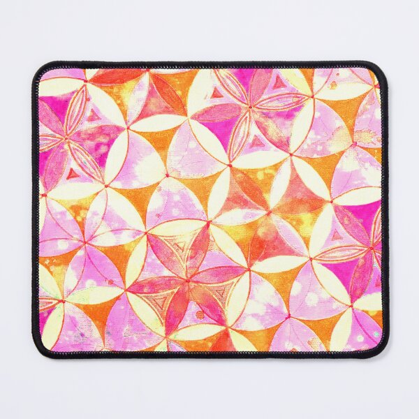 Item preview, Neon Flower of Life Pattern Pink Dopamine Inducing Art Print designed and sold by Dominika Brodowska.