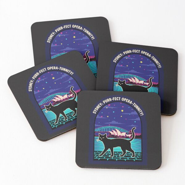 Item preview, "Sydney: Purr-fect Opera-tunnity" Neon Australia Cat Travel Art designed and sold by Cipher & Soul.