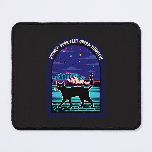 Item preview, "Sydney: Purr-fect Opera-tunnity" Neon Australia Cat Travel Art designed and sold by Cipher & Soul.
