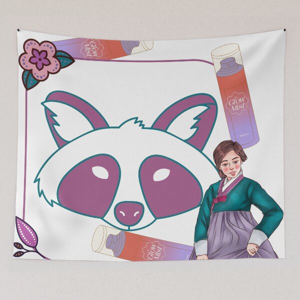 Item preview, Green Hanbok & Glow Mist Raccoon Art designed and sold by Kanniax.