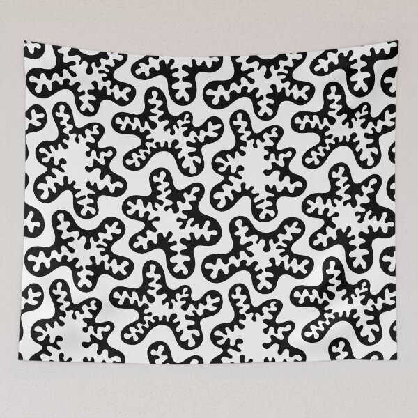 Item preview, Large Amoeba Pattern Black White Seamless designed and sold by aliciawarddesign.