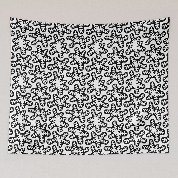 Item preview, Small Amoeba Pattern Black White Seamless designed and sold by aliciawarddesign.