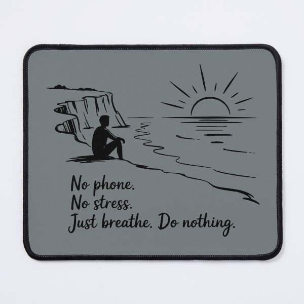 Item preview, No Phone No Stress Just Breathe Do Nothing – Minimalist Beach Line Art designed and sold by Waldero.