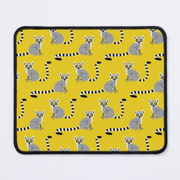Item preview, Ring-tailed lemurs on yellow designed and sold by Jennifer Ladd.