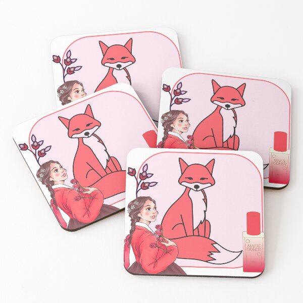 Item preview, Red Hanbok, Fox & Matte Cover Foundation Art designed and sold by Kanniax.