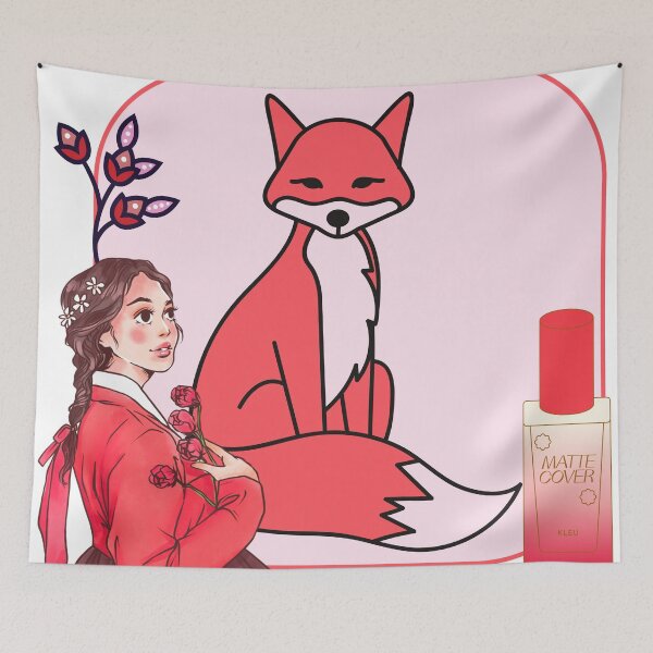 Item preview, Red Hanbok, Fox & Matte Cover Foundation Art designed and sold by Kanniax.