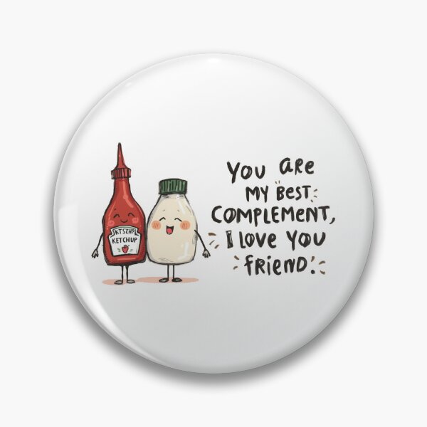 Item preview, Cute Ketchup and Mayo Love Pun – “You Are My Best Complement” Funny Food Couple designed and sold by porjuleshop.