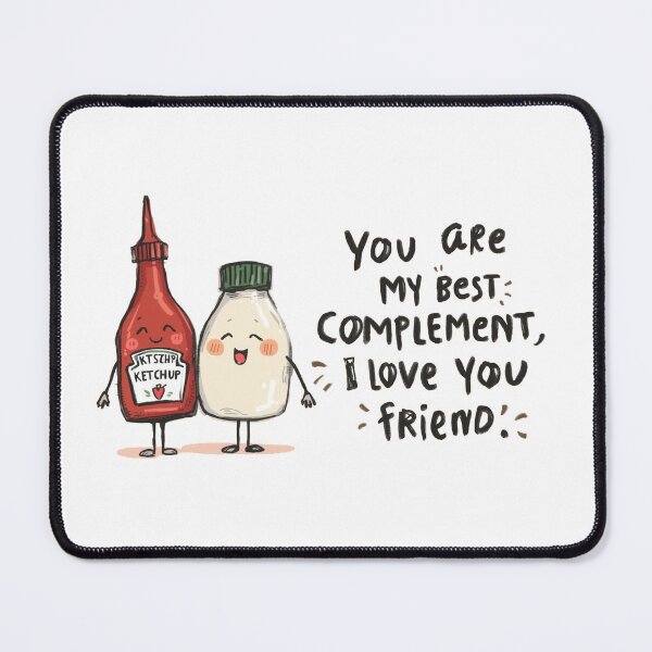 Item preview, Cute Ketchup and Mayo Love Pun – “You Are My Best Complement” Funny Food Couple designed and sold by porjuleshop.