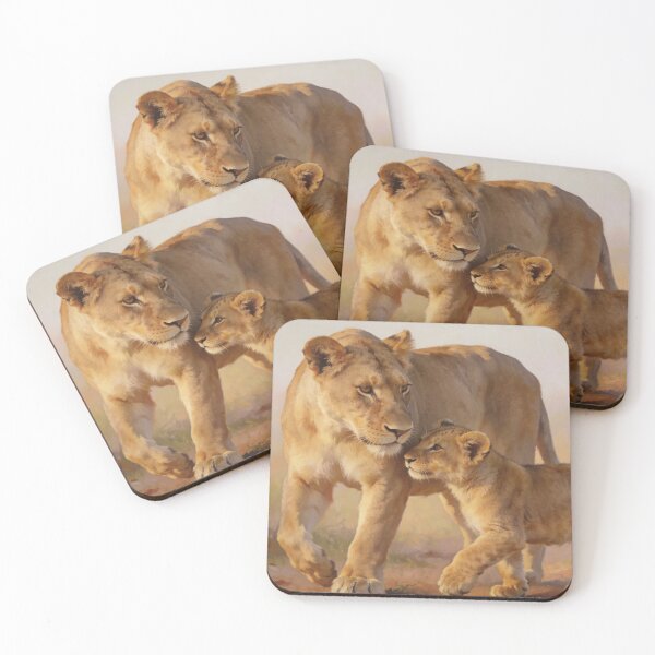 Item preview, Lioness & Cub Wall Art – Emotional Safari Wildlife Print designed and sold by QuietCanvasArtworks.