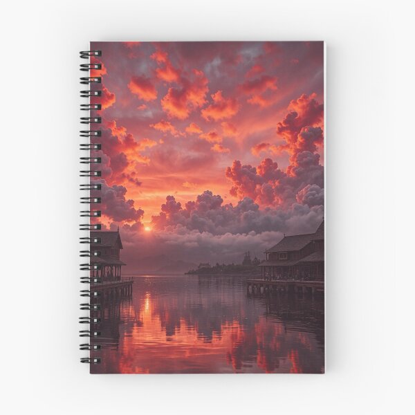 Item preview, Fiery Sunset Lake Wall Art designed and sold by BeautifulVirtues.