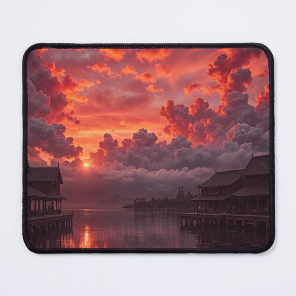 Item preview, Fiery Sunset Lake Wall Art designed and sold by BeautifulVirtues.