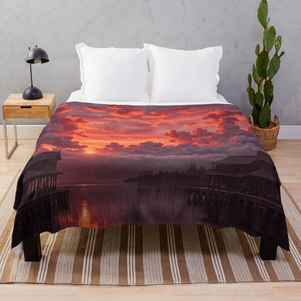 Item preview, Fiery Sunset Lake Wall Art designed and sold by BeautifulVirtues.