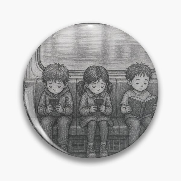 Item preview, Absorbed – Minimalist Social Observation Illustration designed and sold by GDNA.