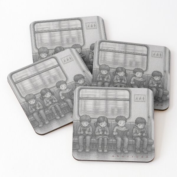 Item preview, Absorbed – Minimalist Social Observation Illustration designed and sold by GDNA.