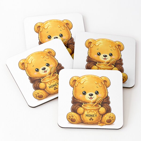 Item preview, Cute Honey Bear Kawaii – Sweet Teddy with Honey Jar  designed and sold by Cute-Corne.