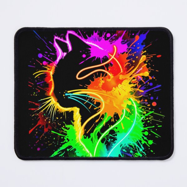 Item preview, Neon Rainbow Cat Splash Glowing Lines Sticker Arty designed and sold by ExploreAura Studio.