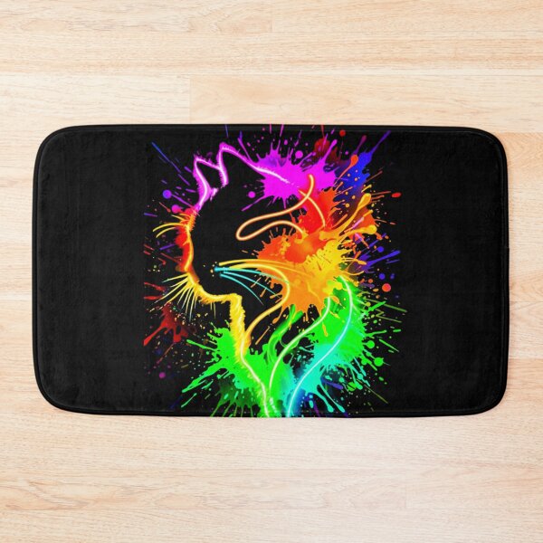 Item preview, Neon Rainbow Cat Splash Glowing Lines Sticker Arty designed and sold by ExploreAura Studio.