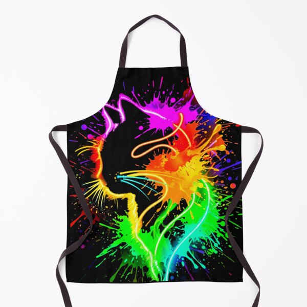 Item preview, Neon Rainbow Cat Splash Glowing Lines Sticker Arty designed and sold by ExploreAura Studio.