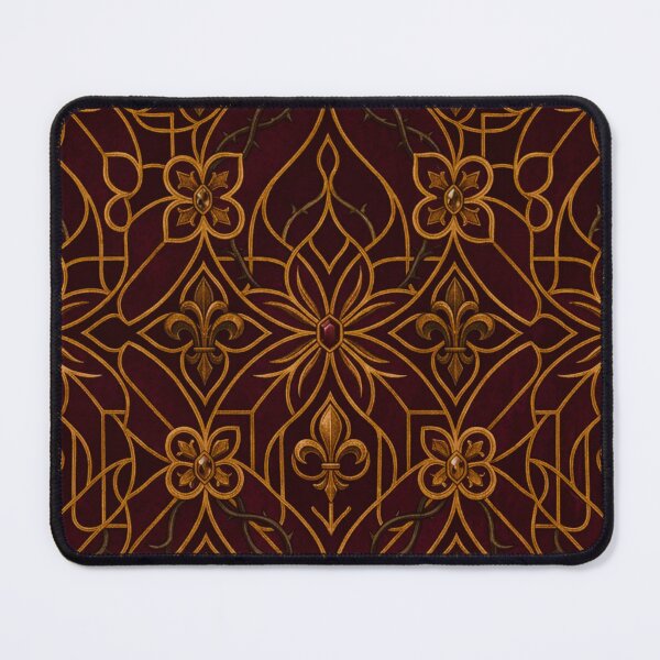 Item preview, Dark Academia Royal Fleur - Burgundy Thorns & Gold Baroque Pattern designed and sold by cabuks.