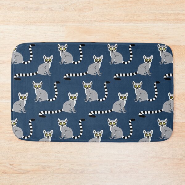Item preview, Ring-tailed lemurs on navy blue designed and sold by Jennifer Ladd.