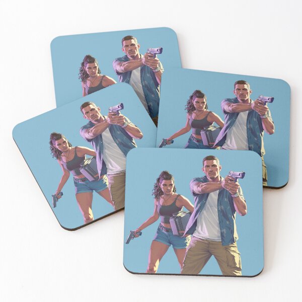 Item preview, GTA 6 Jason and Lucia Vice City designed and sold by CortsideGoods.
