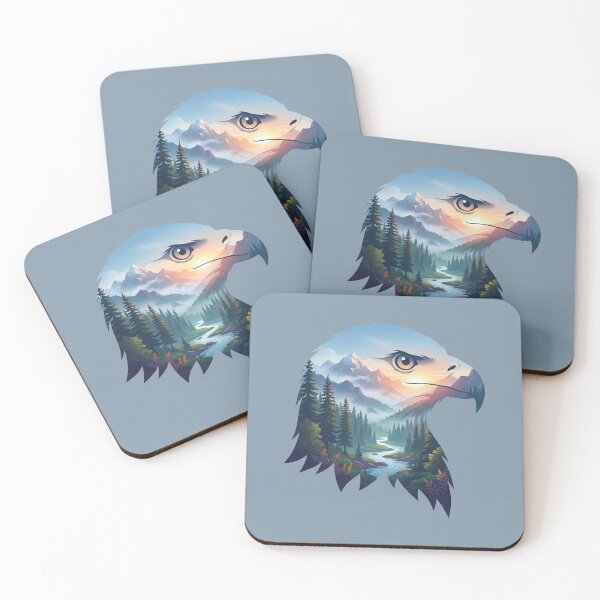 Item preview, American Bald Eagle Silhouette Forest Double Exposure designed and sold by BirdsnStuff.