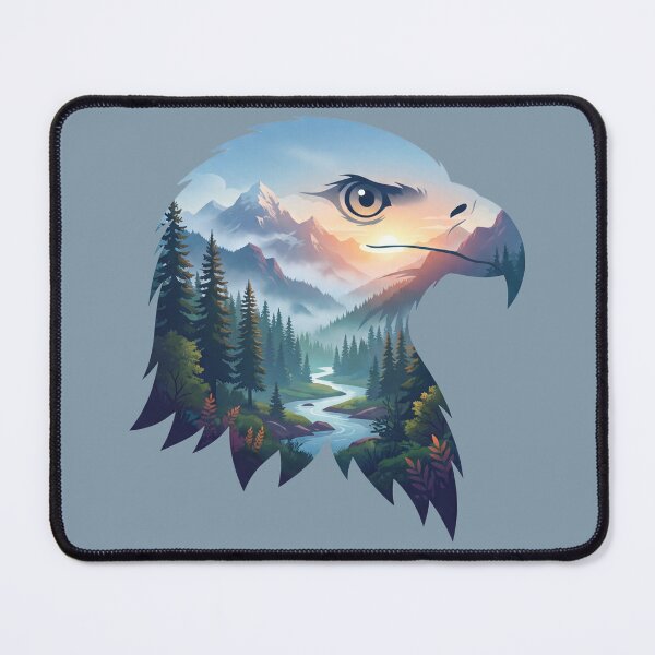 Item preview, American Bald Eagle Silhouette Forest Double Exposure designed and sold by BirdsnStuff.