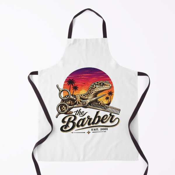 Item preview, Retro Tropical Gecko Barber - Funny Hairstylist & Barber Animal Art designed and sold by Majnon8bp.