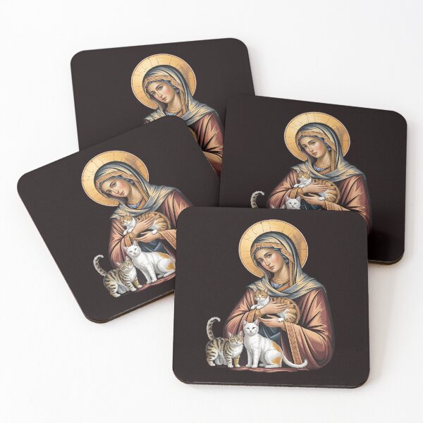 Item preview, St Gertrude of Nivelles Shirt – Religious Cat Art for Catholic Cat Lovers & Cat Fans designed and sold by Redgiant87x.