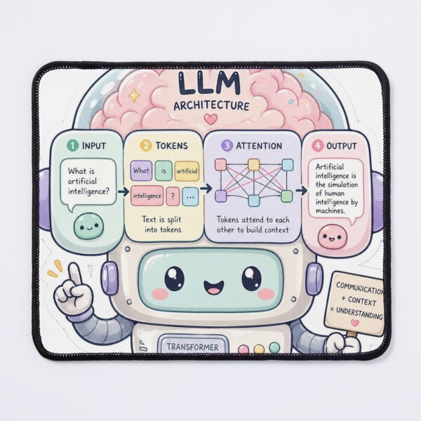 Item preview, LLM Architecture Diagram Minimal Tech Sticker designed and sold by Modefissi.