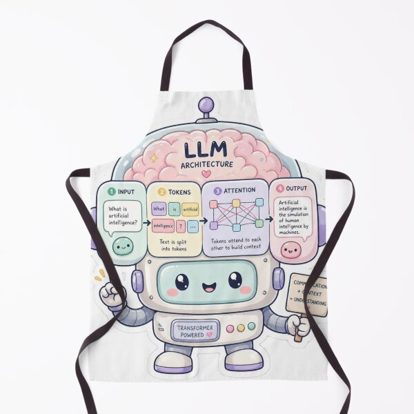 Item preview, LLM Architecture Diagram Minimal Tech Sticker designed and sold by Modefissi.