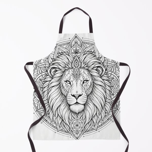 Item preview, Sacred Geometry Lion Mandala Spiritual Line Art designed and sold by suryabumblee.