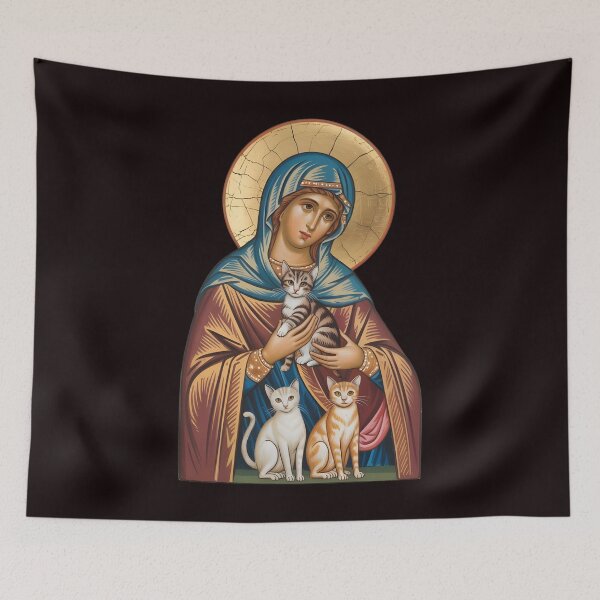 Item preview, St Gertrude of Nivelles Shirt – Catholic Cat Lover Gift with Cats & Religious Art designed and sold by Redgiant87x.